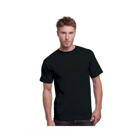 BA3015 Bayside BA3015 Adult 6.1 Oz., Cotton Pocket T-Shirt BLACK