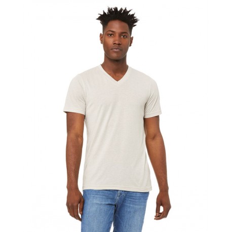 3415C Bella + Canvas 3415C Unisex Triblend V-Neck T-Shirt CEMENT TRIBLEND