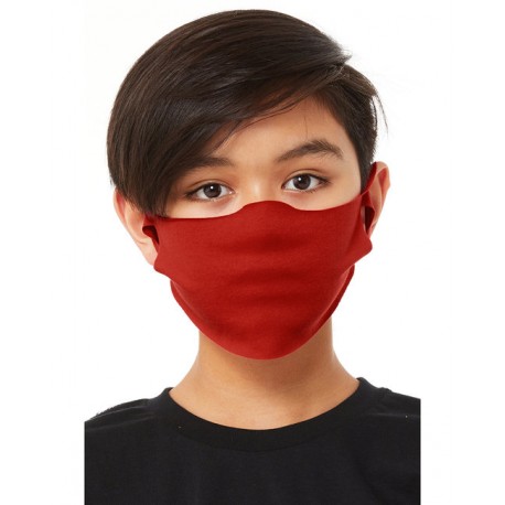 SC323Y Bella + Canvas SC323Y Youth Lightweight Fabric Face Mask RED