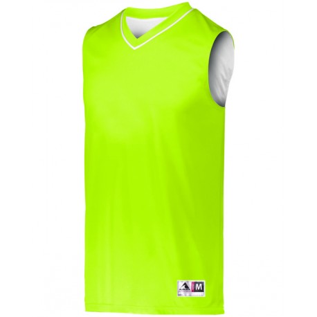 152 Augusta Sportswear 152 Adult Reversible Two-Color Sleeveless Jersey LIME/ WHITE