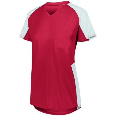 1523 Augusta Sportswear 1523 Girls Cutter Jersey T-Shirt RED/ WHITE