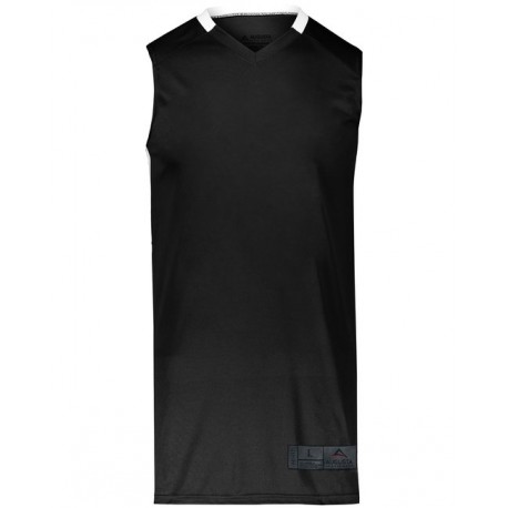 1730 Augusta Sportswear 1730 Adult Step-Back Basketball Jersey BLACK/ WHITE
