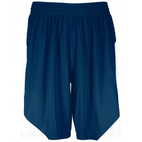 1733 Augusta Sportswear 1733 Adult Step-Back Basketball Shorts NAVY/ WHITE