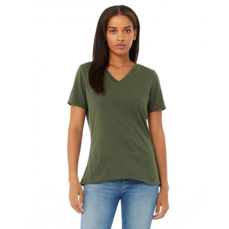 6405 Bella + Canvas 6405 Ladies' Relaxed Jersey V-Neck T-Shirt MILITARY GREEN