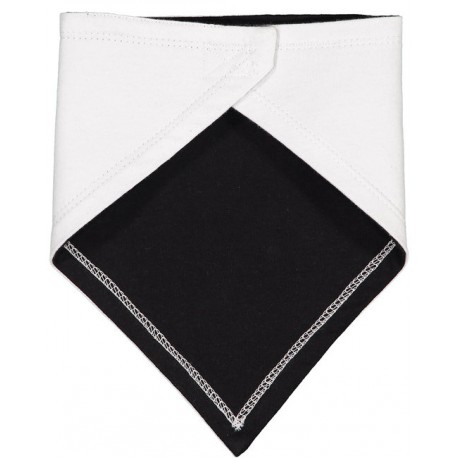 RS1012 Rabbit Skins RS1012 Infant Premium Jersey Bandana Bib WHITE/ BLACK