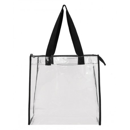 OAD5006 Liberty Bags OAD5006 Oad Clear Tote W/ Gusseted And Zippered Top BLACK