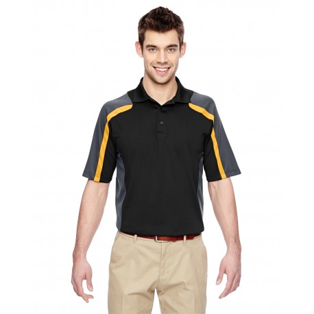 85119 Extreme 85119 Men's Eperformance Strike Colorblock Snag Protection Polo BLK/CMP GLD 464