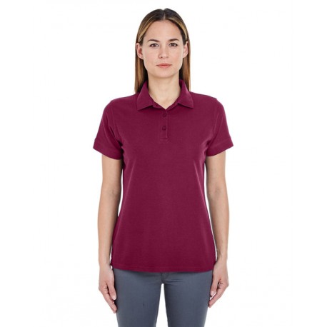 8560L UltraClub 8560L Ladies' Basic Blended Pique Polo MAROON