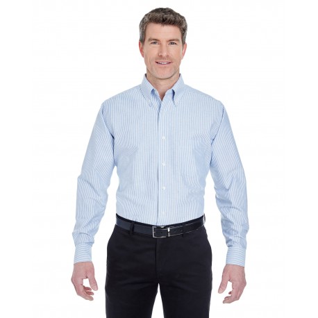 8970 UltraClub 8970 Men's Classic Wrinkle-Resistant Long-Sleeve Oxford BLUE/WHITE