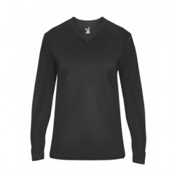 Badger 4064 Ultimate SoftLock Women's V-Neck Long Sleeve T-Shirt
