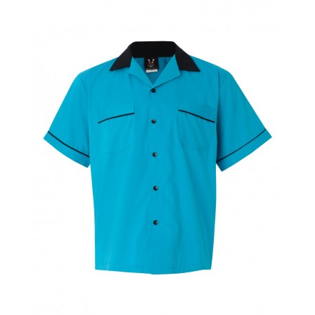 HP2244 Hilton HP2244 GM Legend Bowling Shirt Turquoise/ Black