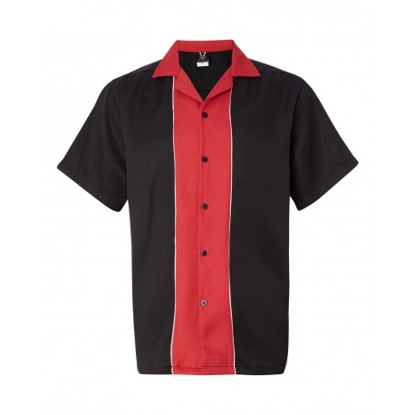HP2246 Hilton HP2246 Quest Bowling Shirt BLACK/ RED