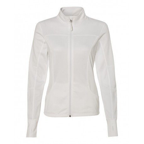 EXP60PAZ Independent Trading Co. EXP60PAZ Women's Poly-Tech Full-Zip Track Jacket WHITE
