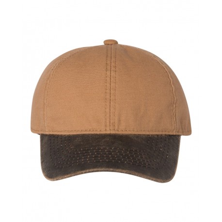 HPK100 Outdoor Cap HPK100 Weathered Canvas Crown with Contrast-Color Visor Cap DUK Brown/ Brown