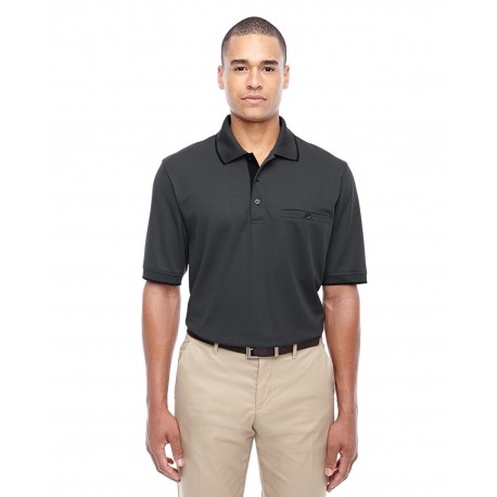 88222 Core 365 88222 Men's Motive Performance Pique Polo With Tipped Collar CARBON/BLK 456