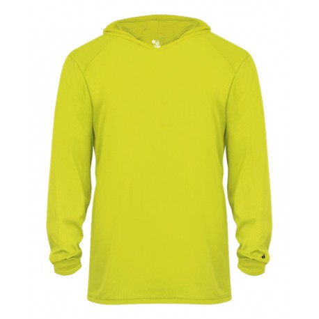 2105 Badger 2105 Youth B-Core Long Sleeve Hooded T-Shirt SAFETY YELLOW