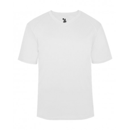 4124 Badger 4124 B-Core V-Neck T-Shirt WHITE