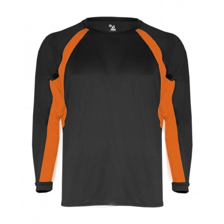 4154 Badger 4154 B-Core Hook Long Sleeve T-Shirt Black/ Burnt Orange