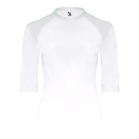 4627 Badger 4627 Pro-Compression Half-Sleeve T-Shirt WHITE