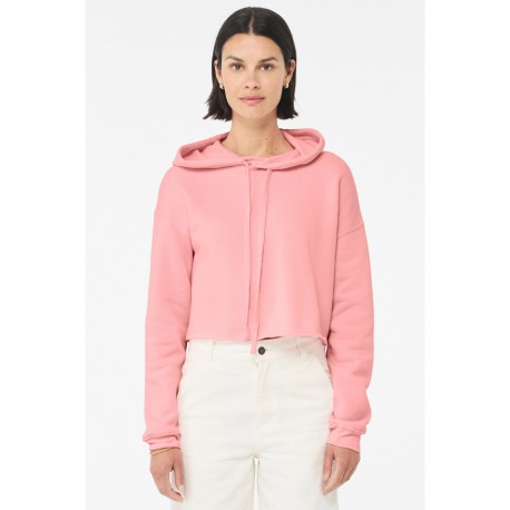 B7502 Bella + Canvas B7502 Ladies' Cropped Fleece Hoodie PINK