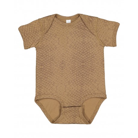 4424 Rabbit Skins 4424 Infant Fine Jersey Bodysuit BROWN REPTILE