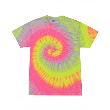CD100Y Tie-Dye CD100Y Youth 5.4 Oz. 100% Cotton T-Shirt SILVER RAINBOW