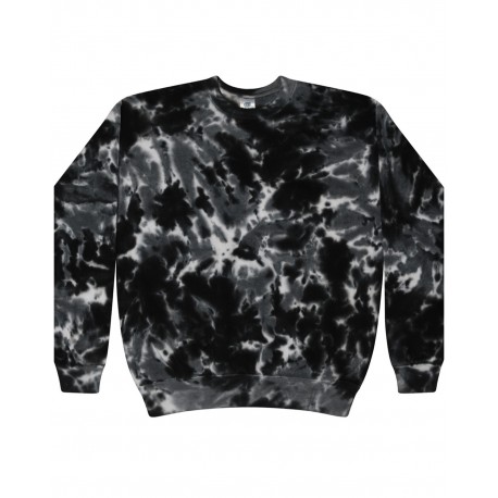 H8100 Tie-Dye H8100 Adult 8.5 Oz., 80/20 Crew Neck Fleece MULTI BLACK
