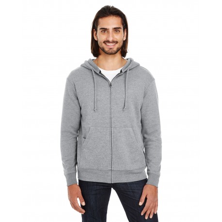 321Z Threadfast Apparel 321Z Unisex Triblend French Terry Full-Zip CHARCOAL HEATHER