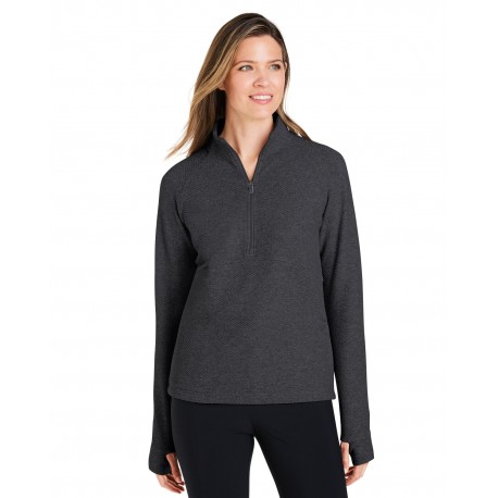 NE725W North End NE725W Ladies' Spirit Textured Quarter-Zip BLACK HEATHER