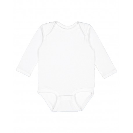 4421RS Rabbit Skins 4421RS Infant Long Sleeve Jersey Bodysuit WHITE