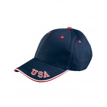 NT102 Adams Headwear NT102 The National Cap NAVY/ RED/ WHITE