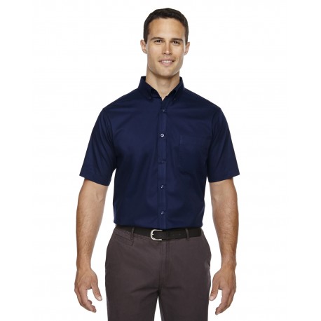 88194 Core 365 88194 Men's Optimum Short-Sleeve Twill Shirt CLASSIC NAVY 849