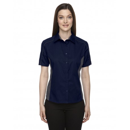 77042 North End 77042 Ladies' Fuse Colorblock Twill Shirt CLASSIC NAVY 849