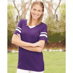 Augusta Sportswear 360 V-Neck Jersey with Striped Sleeves