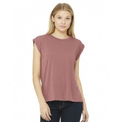 BELLA + CANVAS 8804 Women's Flowy Rolled Cuffs Muscle Tee
