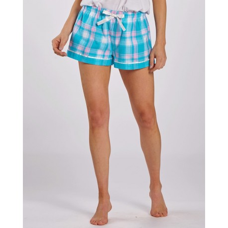 BW6501 Boxercraft BW6501 Women's Flannel Shorts Green/ White