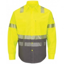 Bulwark SLB4H Hi-Visibility Color Block Uniform Shirt - EXCEL FR ComforTouch - 7 oz.