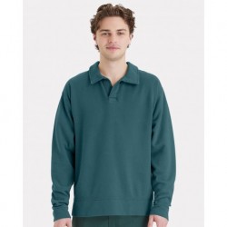 ComfortWash by Hanes GDH490 Garment-Dyed Polo Collar Sweatshirt