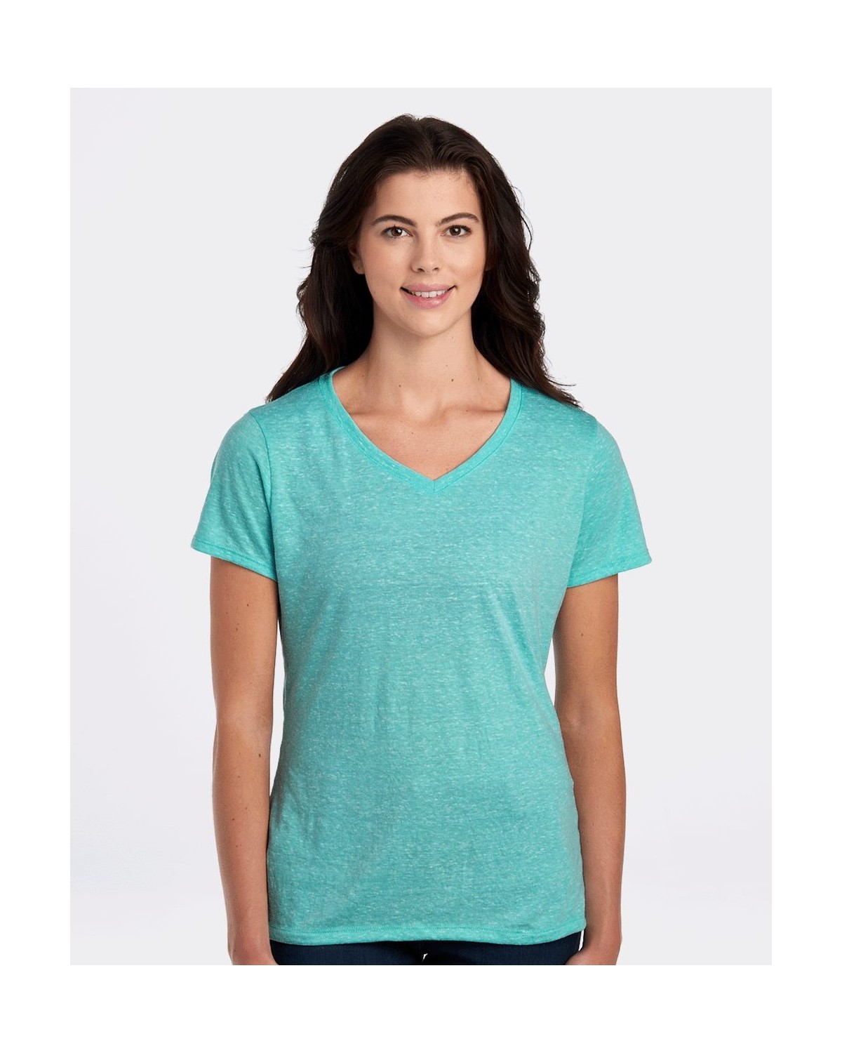 JERZEES 88WVR Women's Snow Heather Jersey V-Neck T-Shirt | Jerzees 88WVR