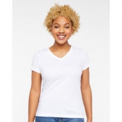 LAT 3507 Women's Fine Jersey V-Neck Tee