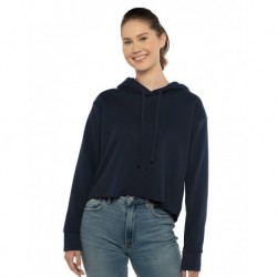 Next Level 9384 Women's Laguna Sueded Raw Edge Crop Hoodie