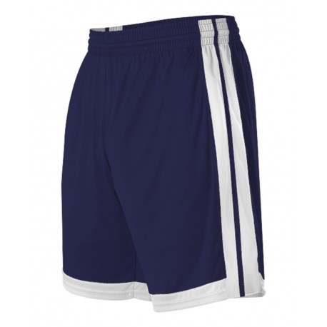 538P Alleson Athletic 538P Single Ply Basketball Shorts NAVY/ WHITE