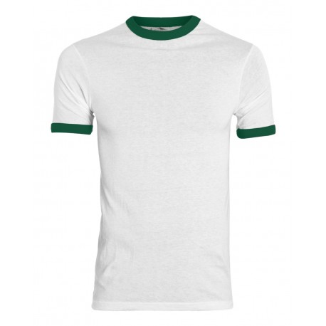 710 Augusta Sportswear 710 50/50 Ringer T-Shirt White/ Dark Green