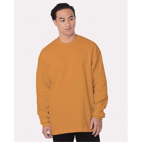8205 Bayside 8205 USA-Made Heavyweight Waffle Knit Thermal CARAMEL BROWN