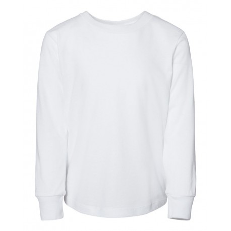 3501T BELLA + CANVAS 3501T Toddler Jersey Long Sleeve Tee WHITE