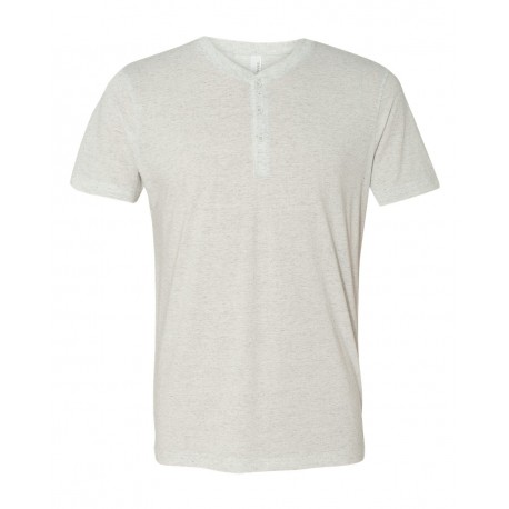 3125 BELLA + CANVAS 3125 Short Sleeve Henley White Fleck Triblend