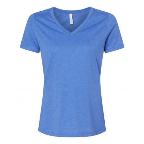 6405CVC BELLA + CANVAS 6405CVC Women's Relaxed Heather CVC V-Neck Tee Heather True Royal