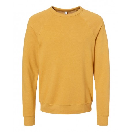 3901 BELLA + CANVAS 3901 Sponge Fleece Raglan Crewneck Sweatshirt HEATHER MUSTARD