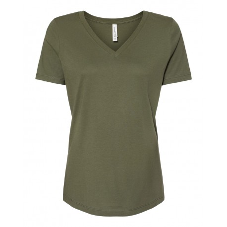 6405 BELLA + CANVAS 6405 Women's Relaxed Jersey V-Neck Tee MILITARY GREEN