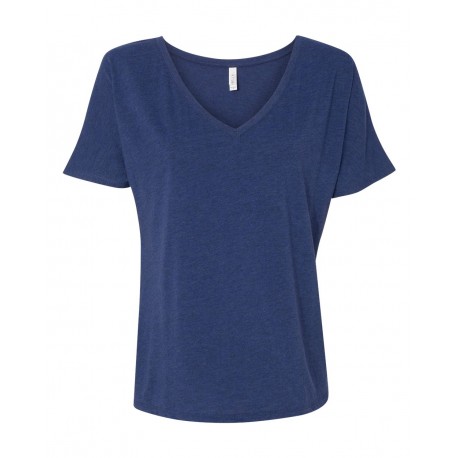 8815 BELLA + CANVAS 8815 Women's Slouchy V-Neck Tee NAVY TRIBLEND